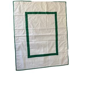 Pottery Barn Pillow Sham Cotton White and Green 24X30 Standard Size